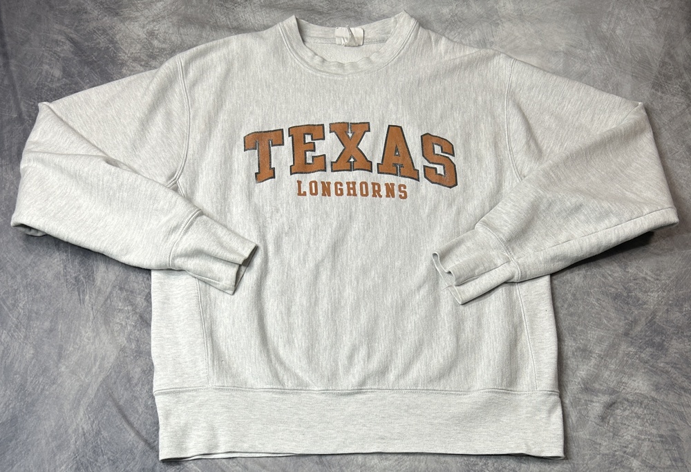 Vintage Champion Reverse Weave Texas Longhorns Sweatshirt Mens Large Gray